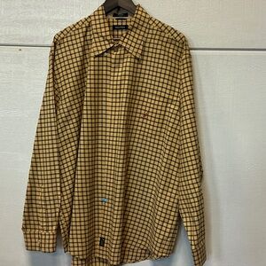 Nautica Mustard and Black Plaid Long-Sleeve Shirt